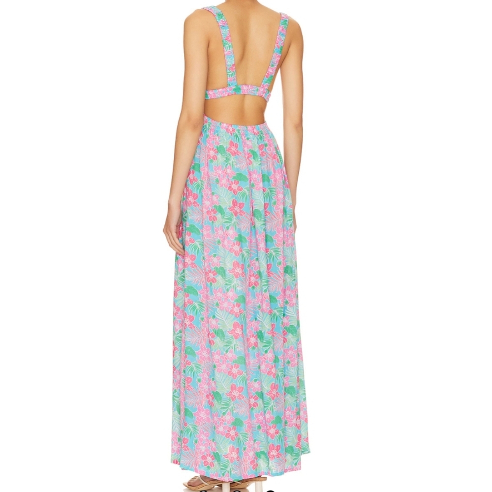 NWT Tiare Hawaii Hope maxi dress S/M Tropics Turquoise resort wear for women - Picture 2 of 6